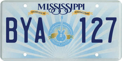 MS license plate BYA127