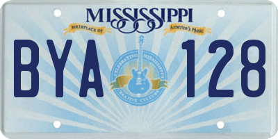 MS license plate BYA128