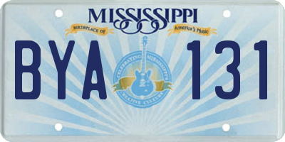 MS license plate BYA131
