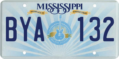 MS license plate BYA132