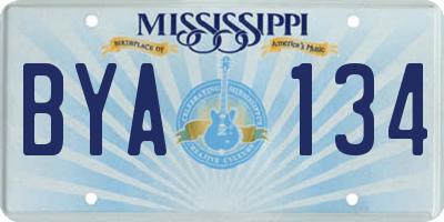 MS license plate BYA134