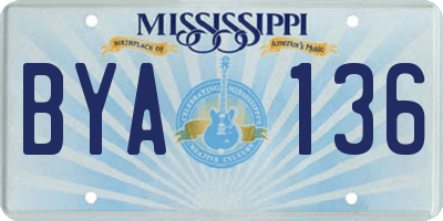 MS license plate BYA136