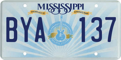 MS license plate BYA137