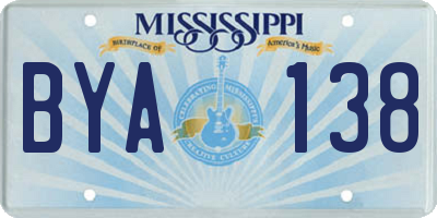 MS license plate BYA138