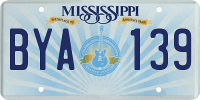 MS license plate BYA139