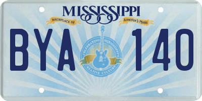 MS license plate BYA140