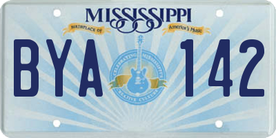 MS license plate BYA142