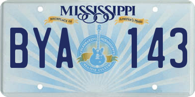 MS license plate BYA143