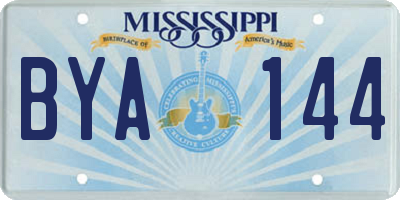 MS license plate BYA144