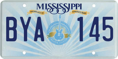 MS license plate BYA145