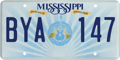 MS license plate BYA147