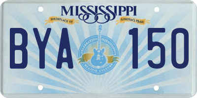 MS license plate BYA150