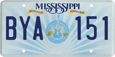 MS license plate BYA151