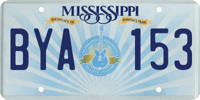 MS license plate BYA153