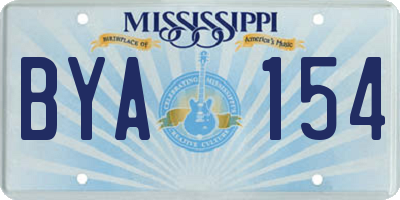 MS license plate BYA154