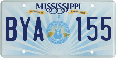 MS license plate BYA155