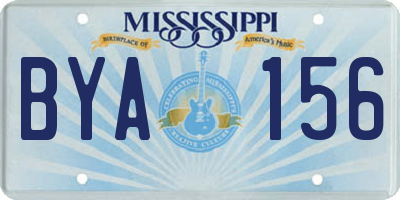 MS license plate BYA156