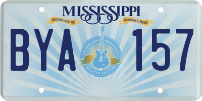 MS license plate BYA157