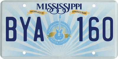MS license plate BYA160