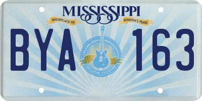MS license plate BYA163