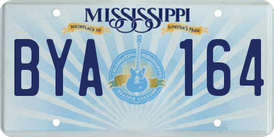MS license plate BYA164