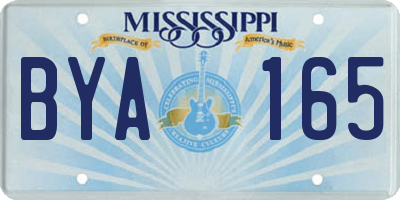 MS license plate BYA165