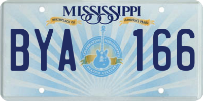 MS license plate BYA166