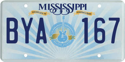 MS license plate BYA167