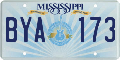 MS license plate BYA173