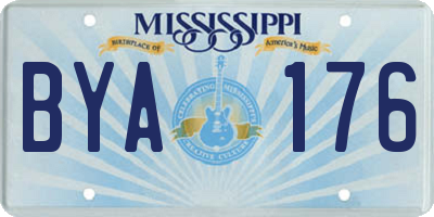 MS license plate BYA176