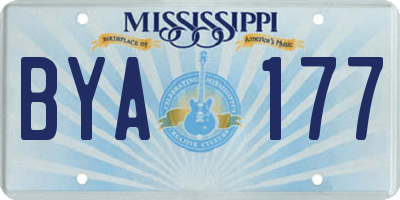 MS license plate BYA177