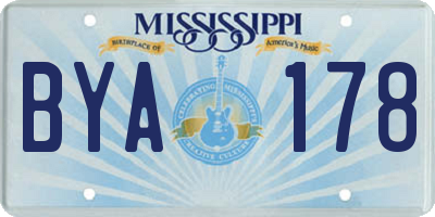 MS license plate BYA178