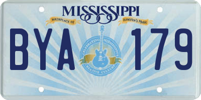 MS license plate BYA179