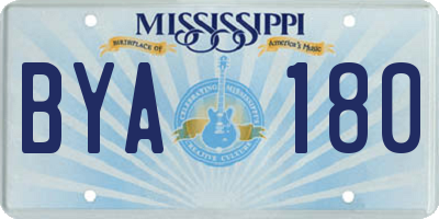 MS license plate BYA180