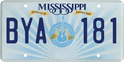 MS license plate BYA181