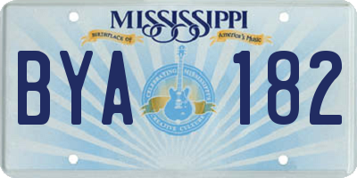 MS license plate BYA182