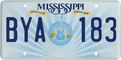 MS license plate BYA183