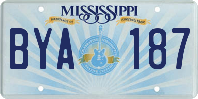 MS license plate BYA187