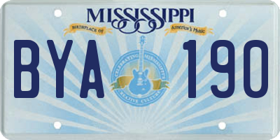 MS license plate BYA190