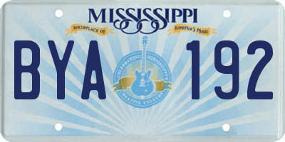 MS license plate BYA192
