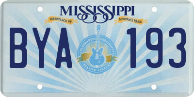 MS license plate BYA193