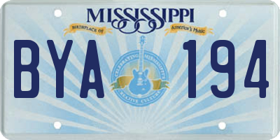 MS license plate BYA194