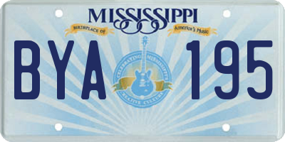MS license plate BYA195
