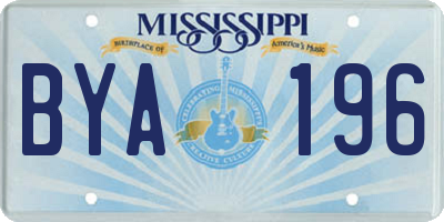 MS license plate BYA196