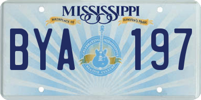 MS license plate BYA197