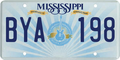 MS license plate BYA198