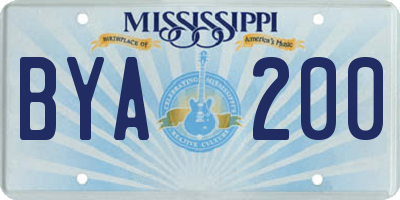MS license plate BYA200
