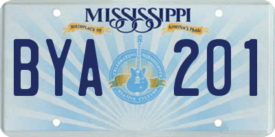 MS license plate BYA201