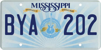 MS license plate BYA202