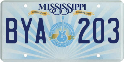 MS license plate BYA203